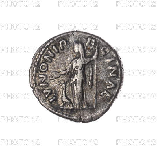 Denarius of Faustina the Younger (ca. 130–176), issuer Marcus Aurelius (121–180). Obverse: Bust of