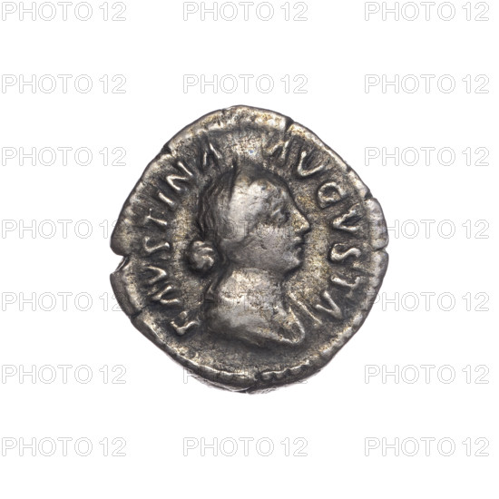 Denarius of Faustina the Younger (ca. 130–176; Roman empress 161–176) issued under Marcus Aurelius