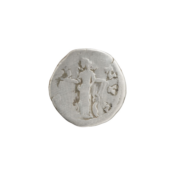 Denarius depicting Faustina the Younger (ca. 130–176; Roman empress 161–176). Obverse: Bust of