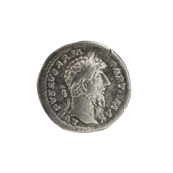 Denarius of Lucius Verus (130–169), Roman emperor 161–169. Obverse: Head of Lucius Verus with
