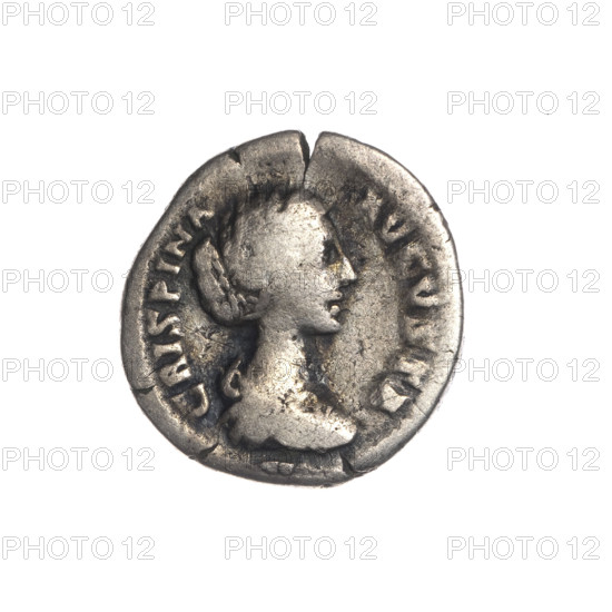 Denarius of Crispina (164–192?, Roman empress 178–192) and Commodus (161–192, Roman emperor