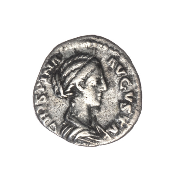 Denarius, Crispina (164–192?, Roman empress 178–192) as issuer; Commodus (161–192, Roman emperor