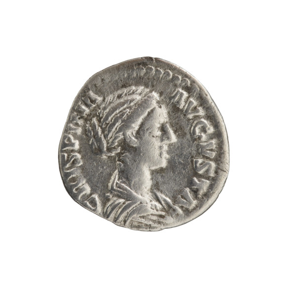 Denarius; obverse: bust of Crispina in drapery facing right, inscription 'CRISPINA AVGVSTA';