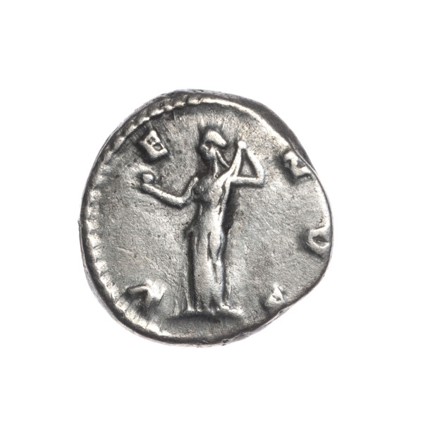 Denarius; obverse: bust of Crispina in drapery facing right, inscription 'CRISPINA AVGVSTA';