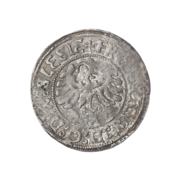Frederick II (Duke of Brzeg-Legnica; 1480–1547). Av. Silesian eagle; in the rim between the pearl