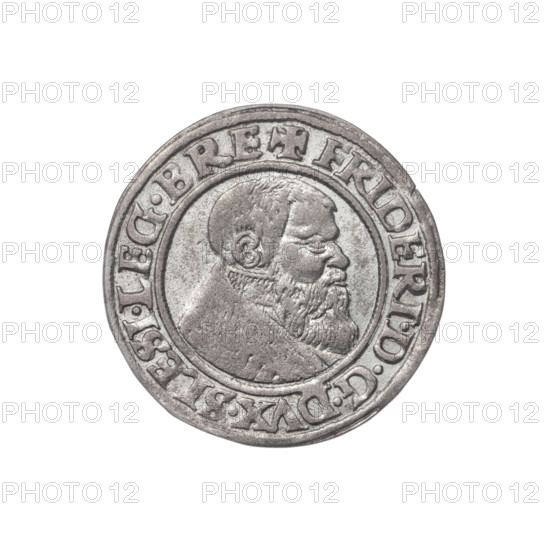 Obverse: Male bust turned right, with a beard and sideburns, in a coat with a wide collar; in the