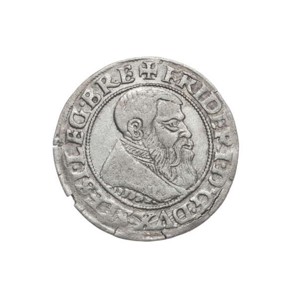 Obverse: Male bust turned right, with a beard and sideburns, in a coat with a wide collar; in the