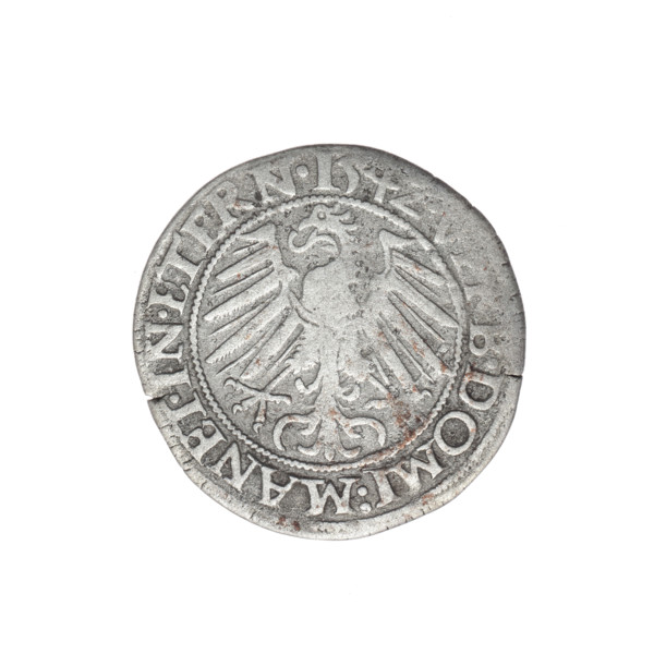 Obverse: Male bust turned right, with a beard and sideburns, wearing a coat with a wide collar; in