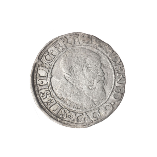 Obverse: Male bust turned right, with a beard and sideburns, in a coat with a wide collar; in the