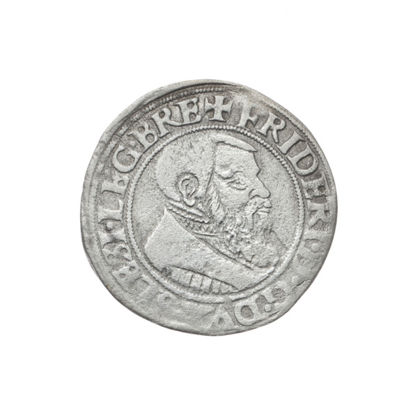 Male bust turned right, with a beard and sideburns, in a coat with a wide collar. Obverse rim
