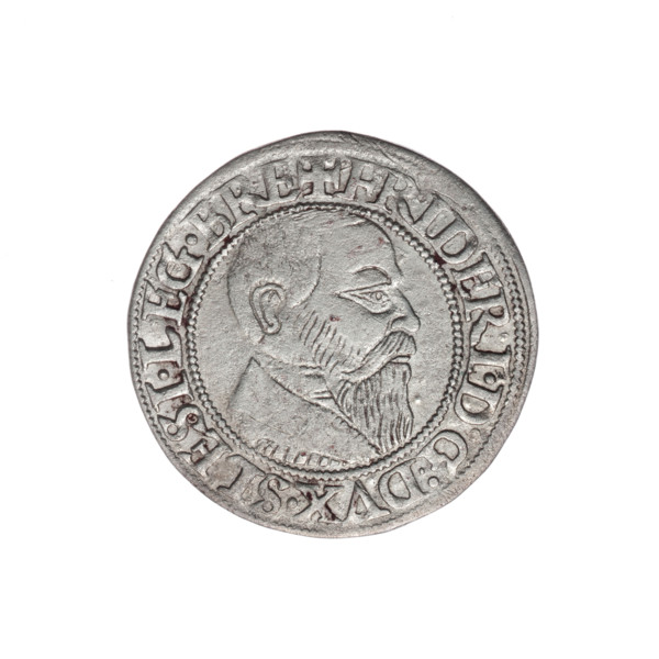 Obverse: Male bust of Frederick II, Duke of Brzeg-Legnica (1480–1547), turned right, with beard and