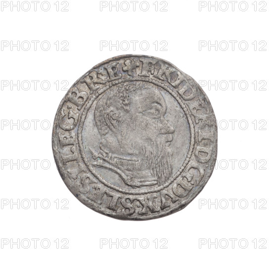 Obv. Male bust in armour turned right with beard and sideburns; in the rim between the pearly
