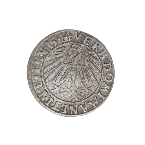Obv. Male bust in armour turned right with beard and sideburns; in the rim between the pearly