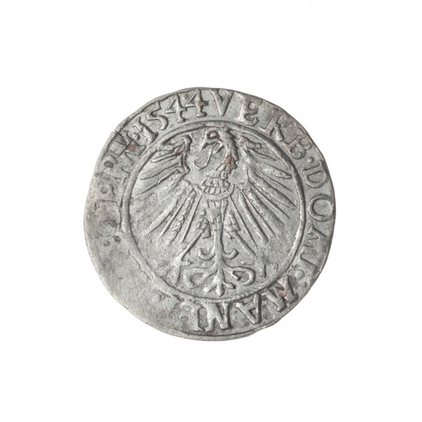 Artist: Stoltz, Michael (fl. ca. 1540–1555). Object: grosz (coin), 1544. Obverse: male bust in