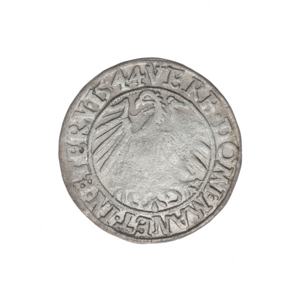 Obverse: Male bust in armour turned right with a beard and sideburns; in the rim between the pearly