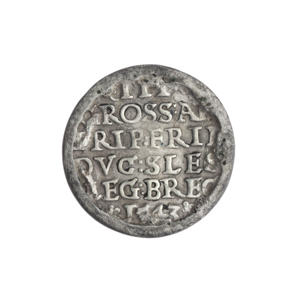 Trojak; maker: Stoltz, Michael (fl. ca. 1540–1555). Obverse: bust of Frederick II (Duke of