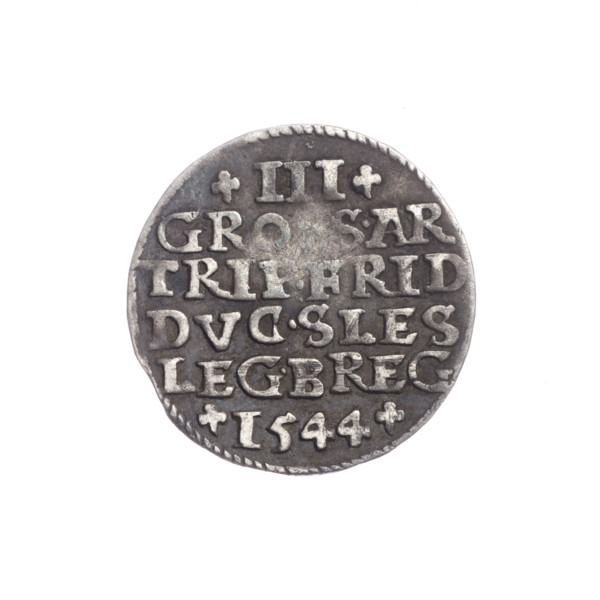 Trojak; maker: Stoltz, Michael (fl. ca. 1540–1555); subject: Frederick II (Duke of Brzeg-Legnica;