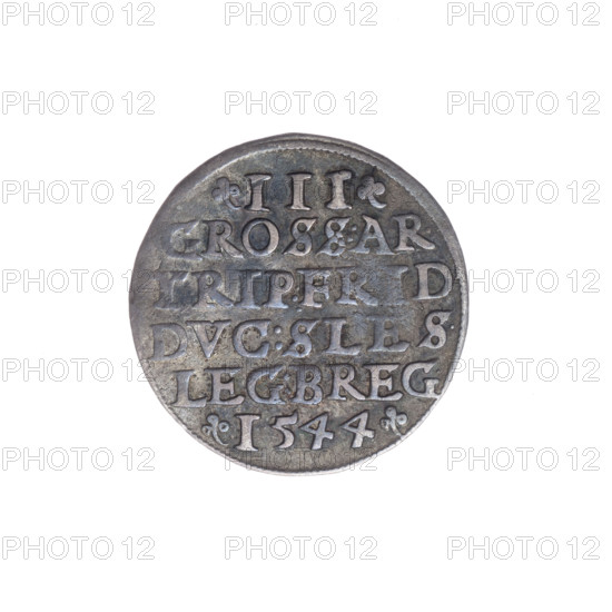 Male bust in armour turned right, with a beard and sideburns; rim with a pearl border and an