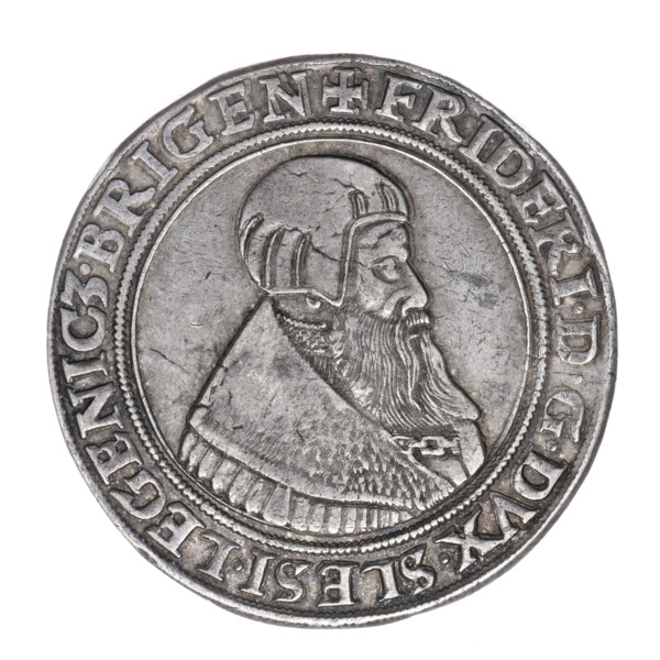 Thaler by Michael Stoltz (fl. ca. 1540–1555) depicting Frederick II, Duke of Brzeg-Legnica