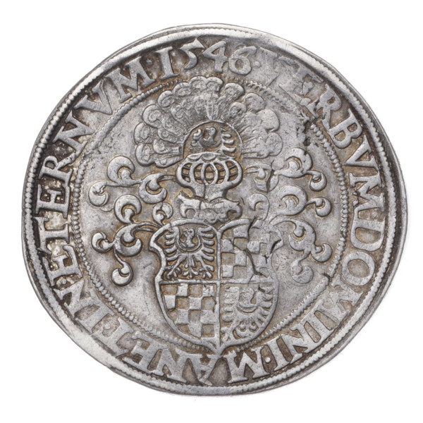 Thaler, 1546. Obverse: male bust of Frederick II (Duke of Brzeg-Legnica; 1480–1547) turned right,