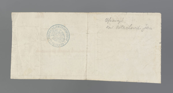 Personal receipt of a compulsory loan; receipts, securities; January Uprising (1863–1864); National