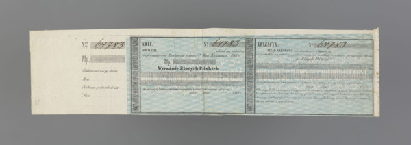 National tax receipt and advice (blank form) for the one-off tax of the National Victim, Nominal