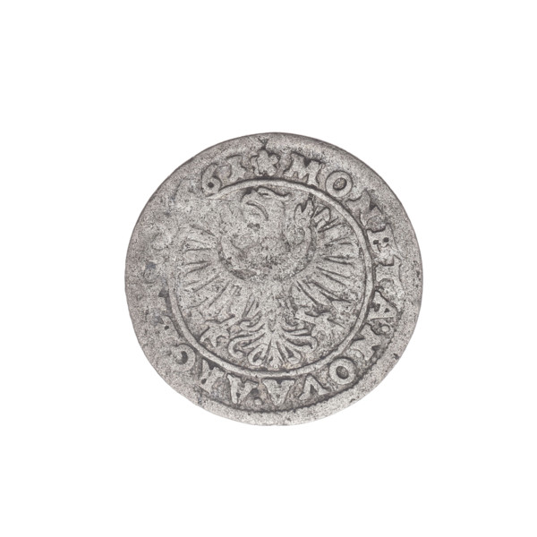 3 kreuzer; maker: Elias Weiss (fl. 1657–1673); date: 1661. Obverse: male bust facing right with