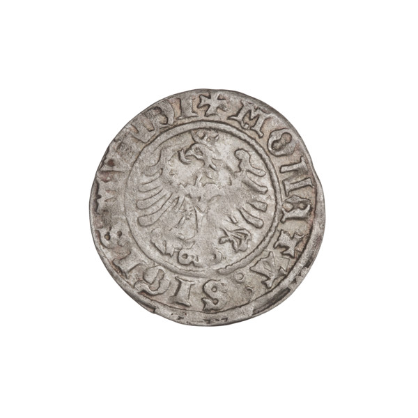 Crown half-grosz of Sigismund I the Old (King of Poland; 1506–1548). Obverse: Polish crowned eagle