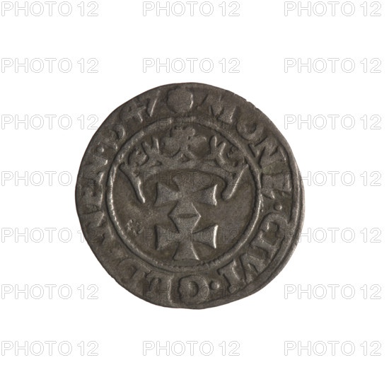 Gdansk szelag, Sigismund I the Old (King of Poland; 1506–1548). Obverse: Eagle of Royal Prussia; in