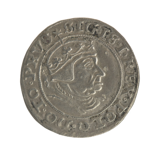Gdansk grosz, Sigismund I the Old (King of Poland; 1506–1548). Obv.: Crowned male bust in profile