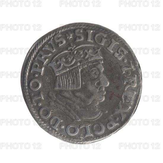 Gdansk trojak, Sigismund I the Old (King of Poland; 1506–1548). Polish coin (1537), Jagiellonian