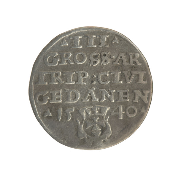 Gdansk trojak, Sigismund I the Old (King of Poland; 1506–1548). Obv.: Crowned male bust in profile