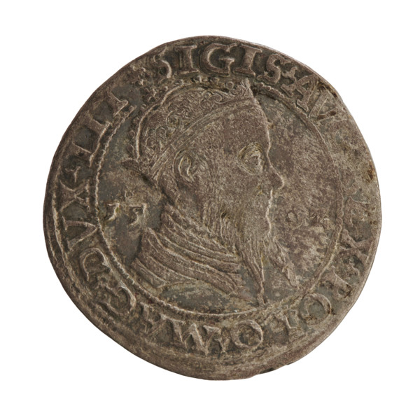 Lithuanian trojak, Sigismund II Augustus (king of Poland; 1544–1572); coats of arms; Jagiellonians