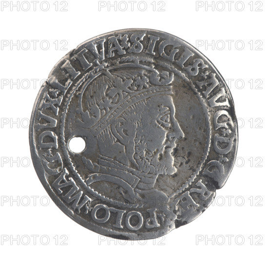 Lithuanian sixer, Sigismund II Augustus (King of Poland; 1544–1572). Jagiellonian dynasty; coats of