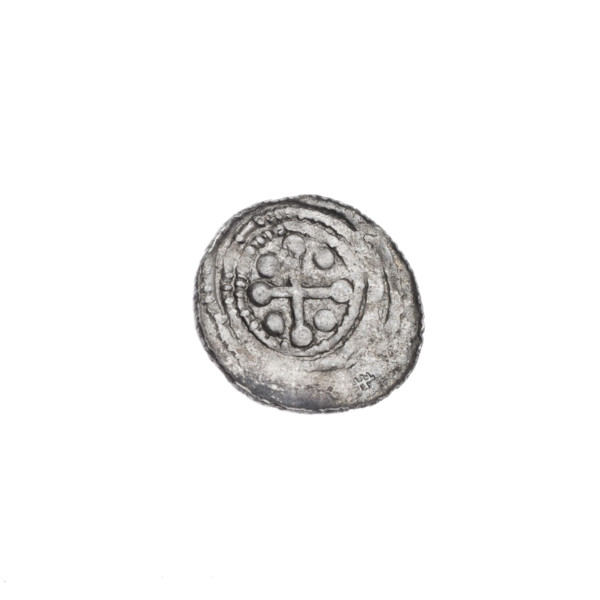 Denarius of Boleslaw III Krzywousty (prince of Poland; reign 1107–1138). Obverse: within a beaded