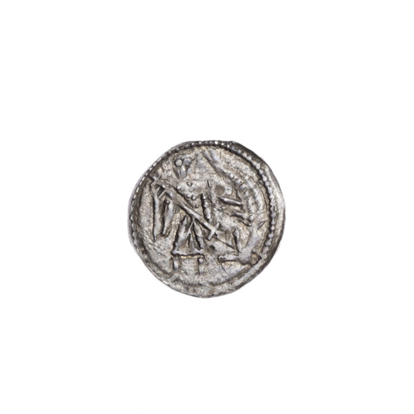 denarius, Boleslaw III Krzywousty (prince of Poland; 1086/1107–1138), allegories, spearhead (issue