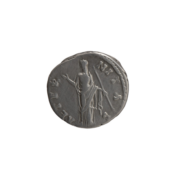 Denarius, posthumous issue for Faustina the Elder (98–141; Roman empress 138–141). Obverse: Bust of