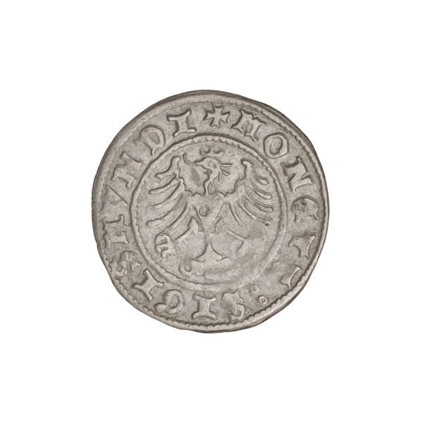 Crown half-grosz, Sigismund I the Old (King of Poland; 1506–1548). Obverse: Polish eagle with