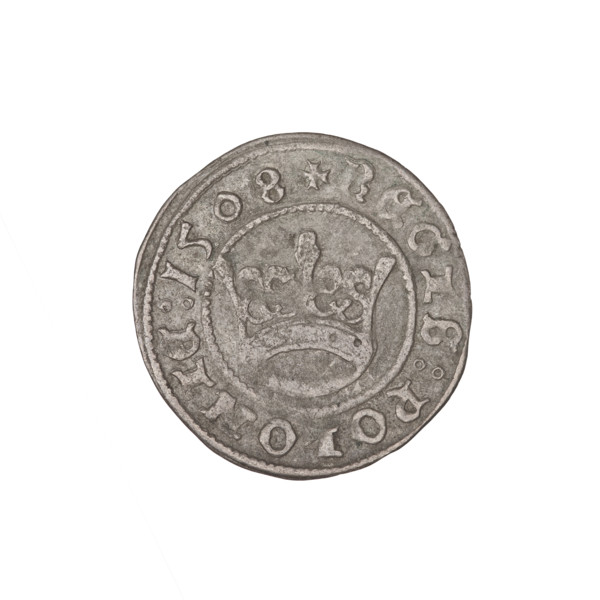 Crown half-grosz, Sigismund I the Old (King of Poland; 1506–1548). Obverse: Polish eagle with