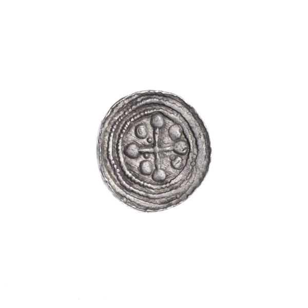 Denarius of Boleslaw III Krzywousty (prince of Poland; ca. 1125–1138). Obverse: in the beaded