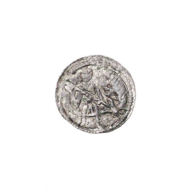 Denarius of Boleslaw III Krzywousty (prince of Poland; c. 1086–1138). Obverse: within a beaded