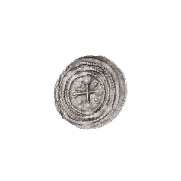 Denarius of Boleslaw III Krzywousty (prince of Poland, c. 1107–1138). Obverse: in a linear border,