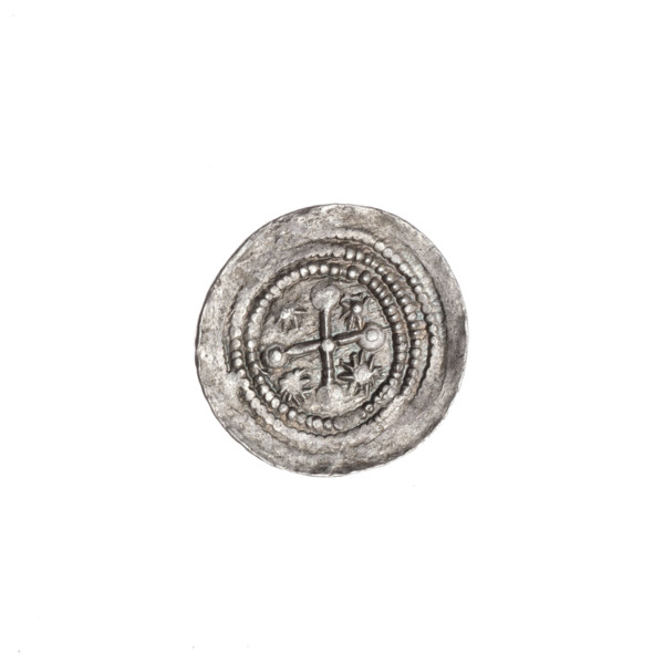 Denarius of Boleslaw III Krzywousty (prince of Poland, c. 1107–1138). Obverse: in a beaded border,