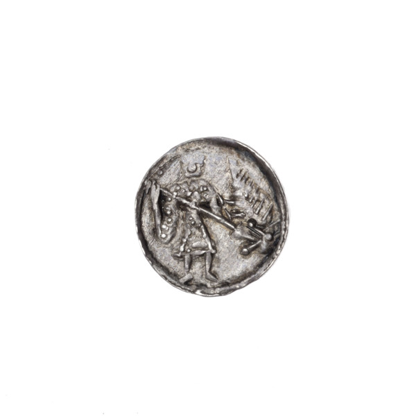 Denarius, Boleslaw III Krzywousty (Prince of Poland; r. 1107–1138). Obverse (in beaded border): a