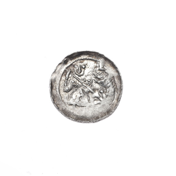 Denarius of Boleslaw III Krzywousty (prince of Poland; reign 1107–1138). Obverse: within a beaded