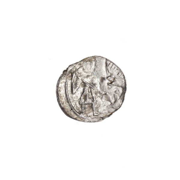 Denarius, Boleslaw III Krzywousty (prince of Poland; 1086–1138). Obverse: in the linear border, a