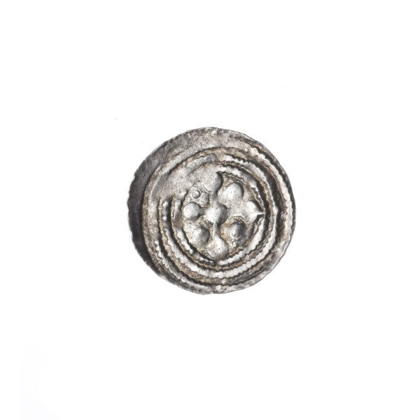 Denarius of Boleslaw III Krzywousty (Prince of Poland; 1107–1138). Obverse: in beaded border, a
