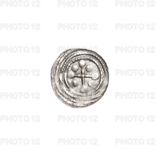 denarius, Boleslaw III Krzywousty (prince of Poland; 1086–1138), allegories, chain mail, spearhead