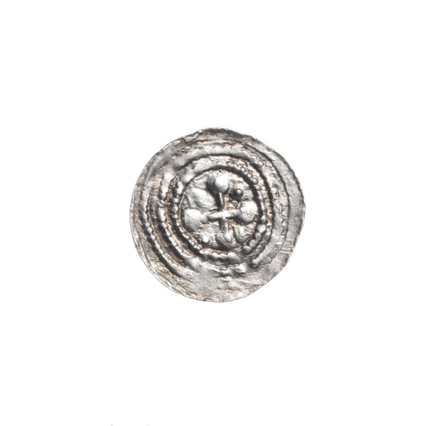 Denarius, Boleslaw III Krzywousty (prince of Poland; 1086–1138). Obverse: in a beaded border, a