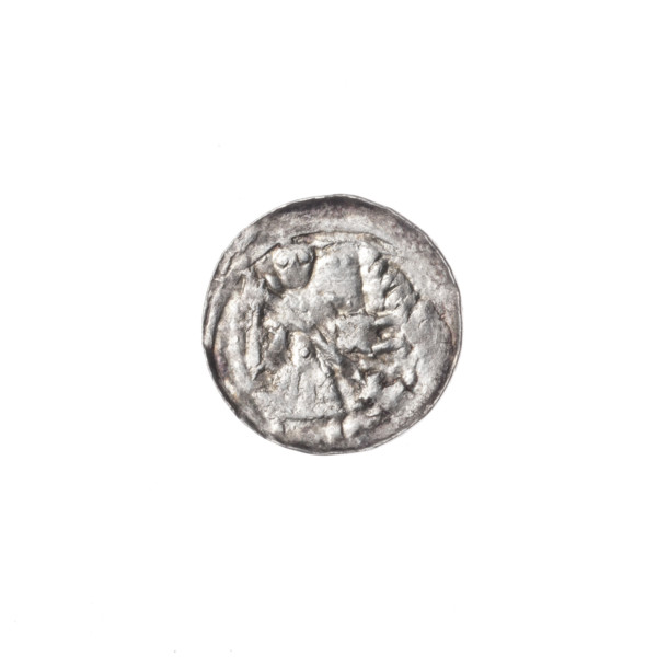 Denarius of Boleslaw III Krzywousty (prince of Poland; 1086–1138). Obverse: in the linear border, a